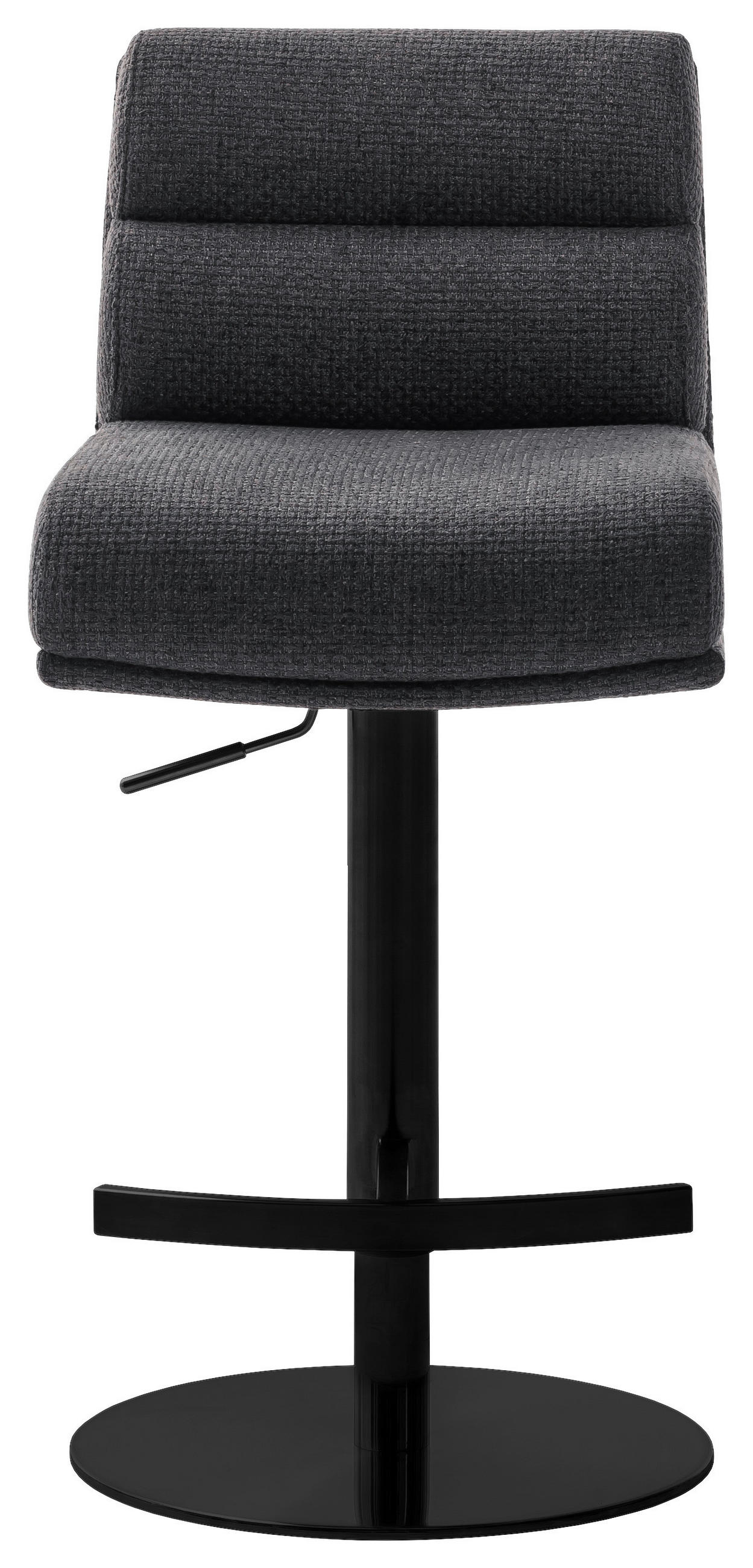 BARHOCKER in Metall, Textil Anthrazit, Schwarz  - Anthrazit/Schwarz, Design, Textil/Metall (43/84/52cm) - Dieter Knoll