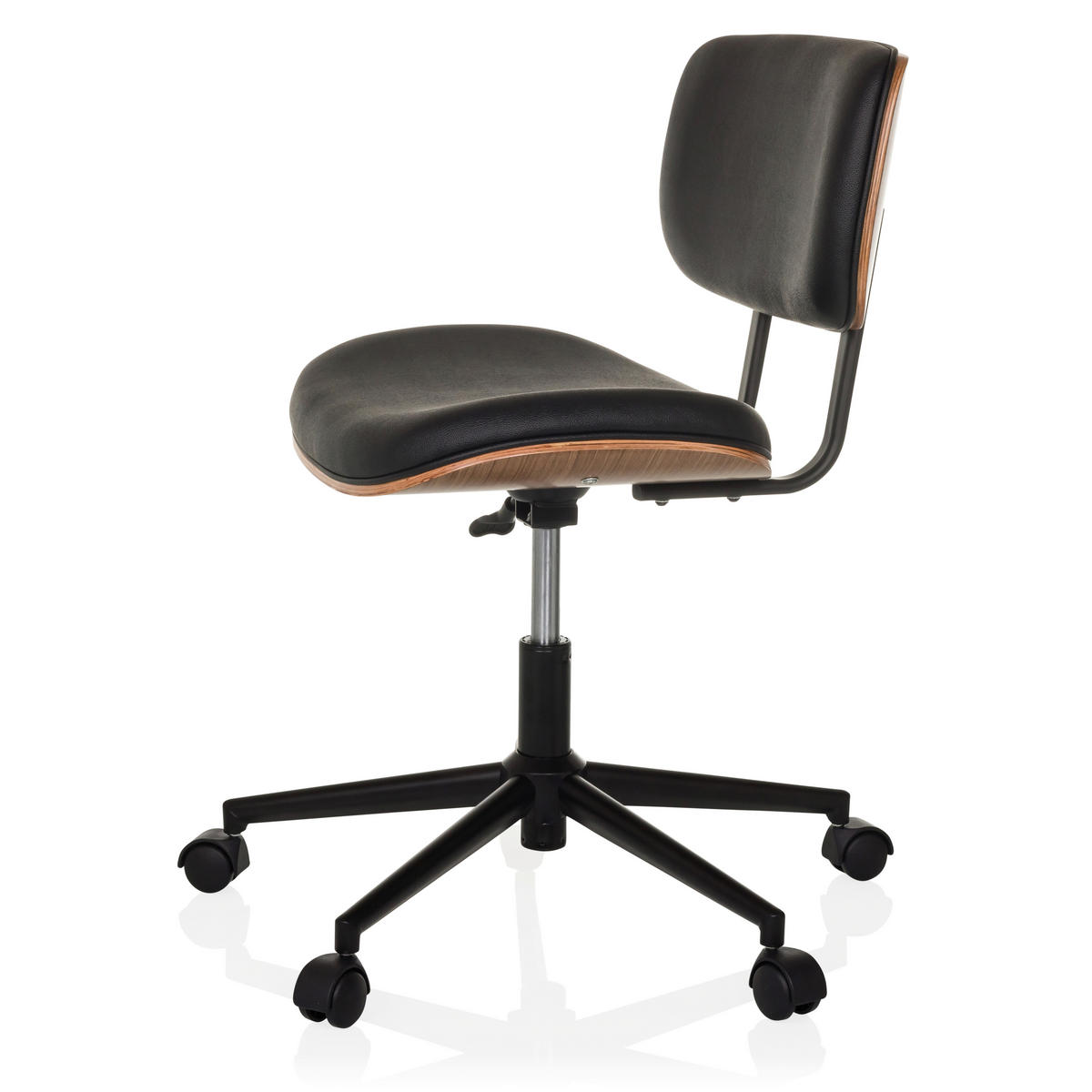 DREHSTUHL Schwarz  - Schwarz, MODERN, Leder/Kunststoff (59/73-83/59cm) - MID.YOU