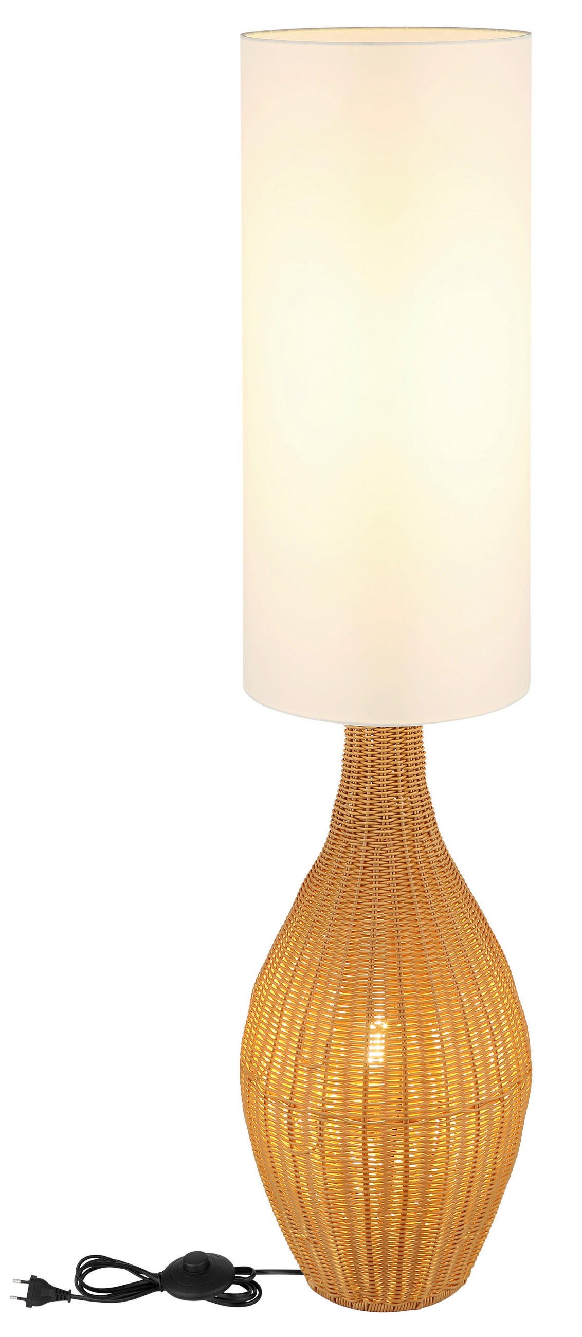 STOJACÍ LAMPA, 27/125 cm  - bílá/černá, Lifestyle, textil/plast (27/125cm)