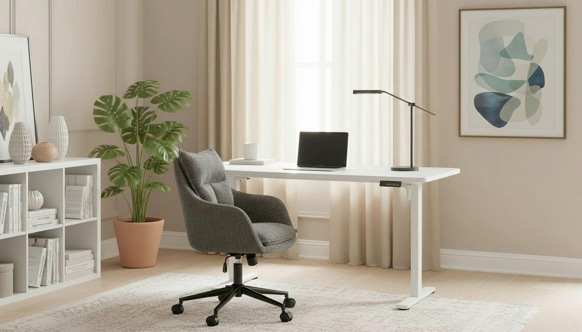 SCHREIBTISCH 140/70/72/118 cm Weiss höhenverstellbar elektrisch höhenverstellbar  - Weiss, Modern, Holzwerkstoff/Metall (140/70/72/118cm) - Livetastic