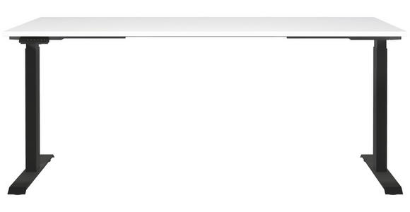 SCHREIBTISCH 180/80/72-118 cm  in Schwarz, Weiß  - Schwarz/Weiß, MODERN, Holzwerkstoff/Metall (180/80/72-118cm) - Novel