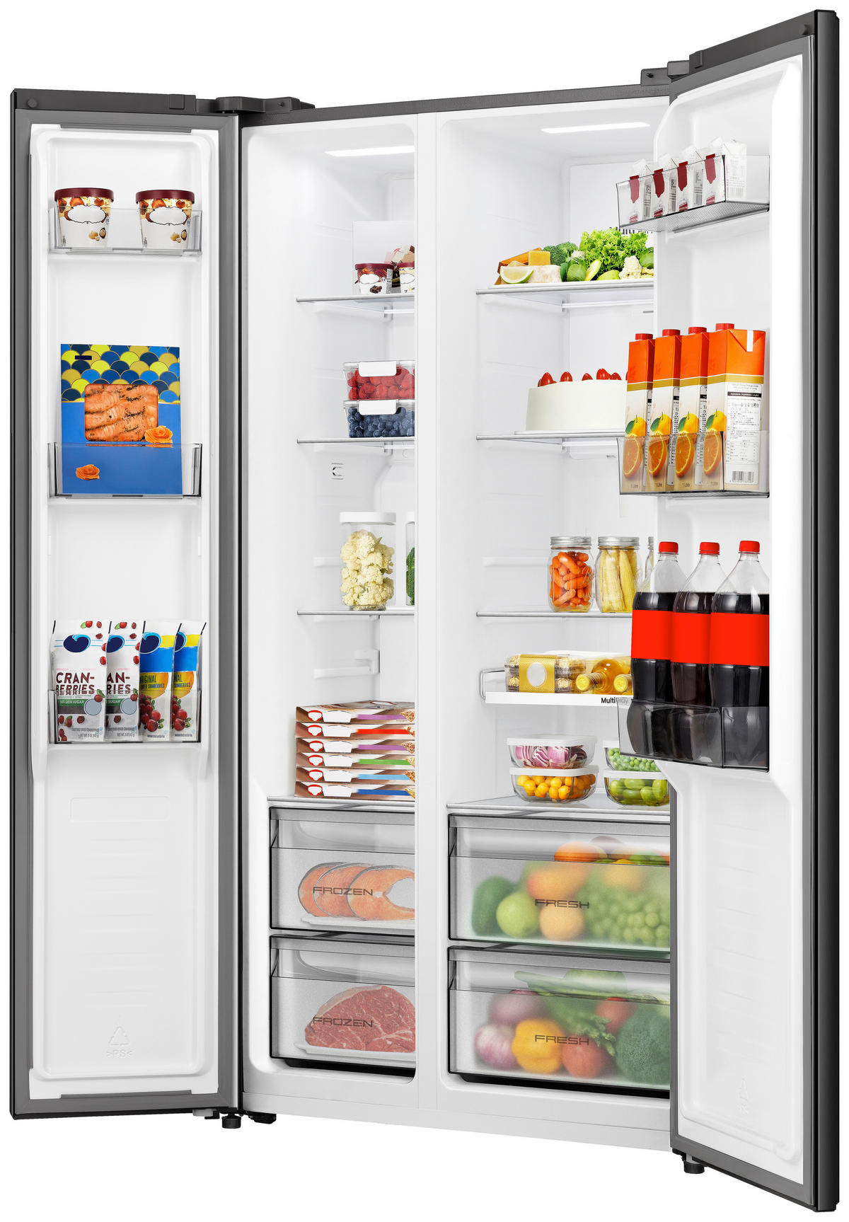 SIDE-BY-SIDE 91,1/178,6/61,5 cm RS3P558NEFD  - Schwarz, Trend (91,1/178,6/61,5cm) - Hisense