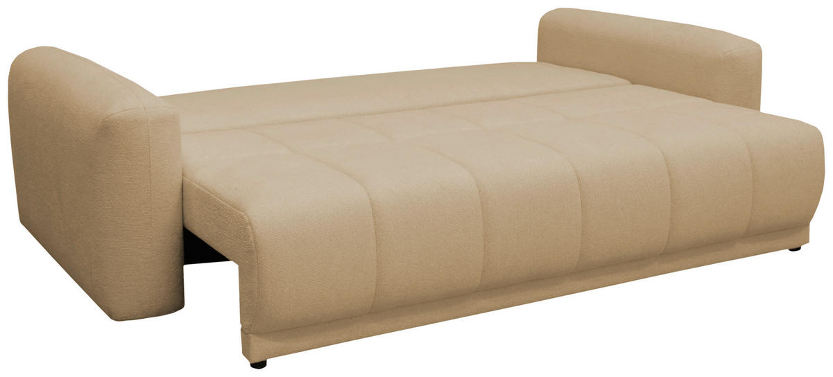 SCHLAFSOFA in Beige  - Beige/Schwarz, Design, Holz/Textil (245/90/117cm) - MID.YOU