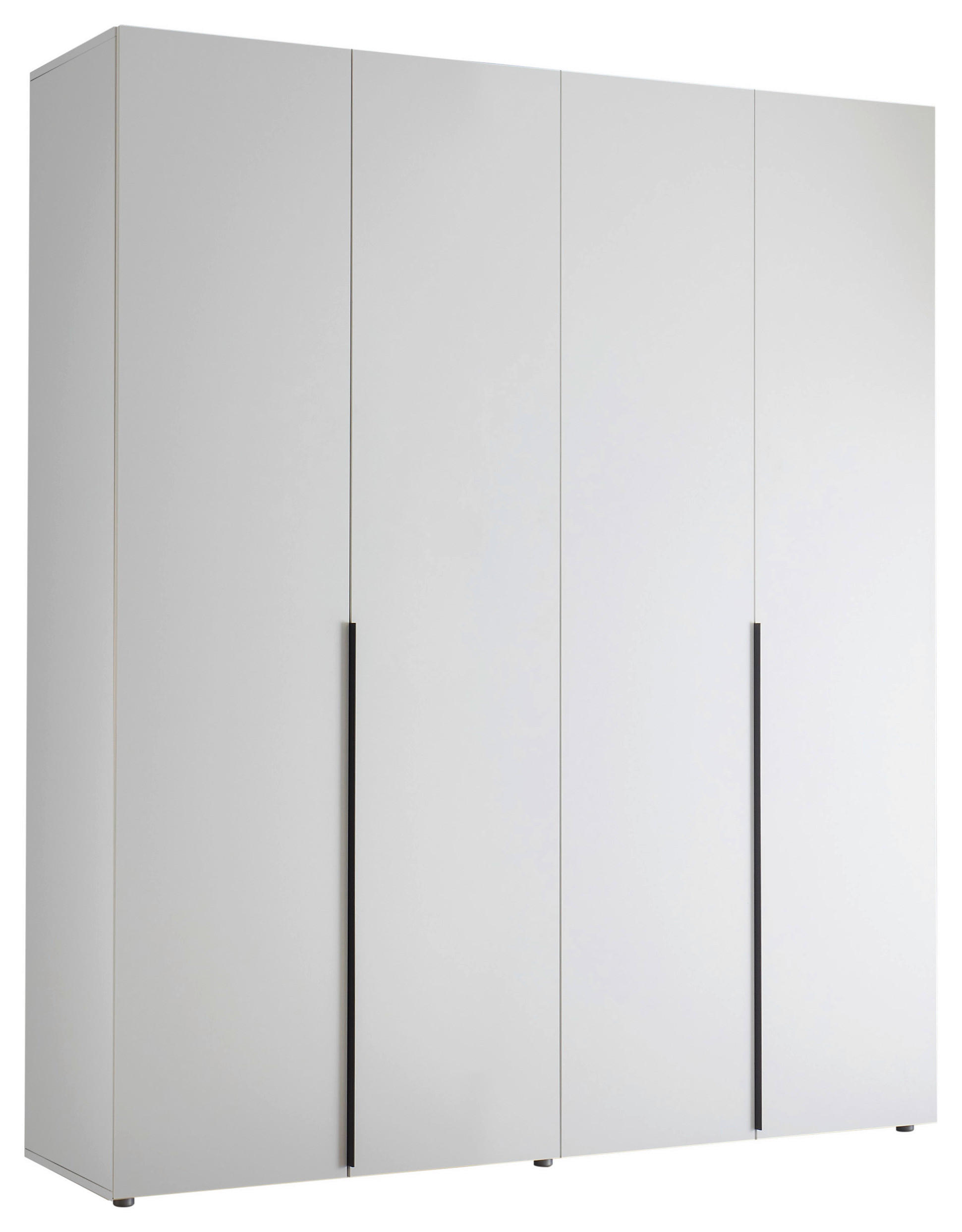 GARDEROB MED GÅNGJÄRN 179,8/210/51,6 cm 4-dörrar - vit/svart, Modern, trämaterial/plast (179,8/210/51,6cm) - MID.YOU