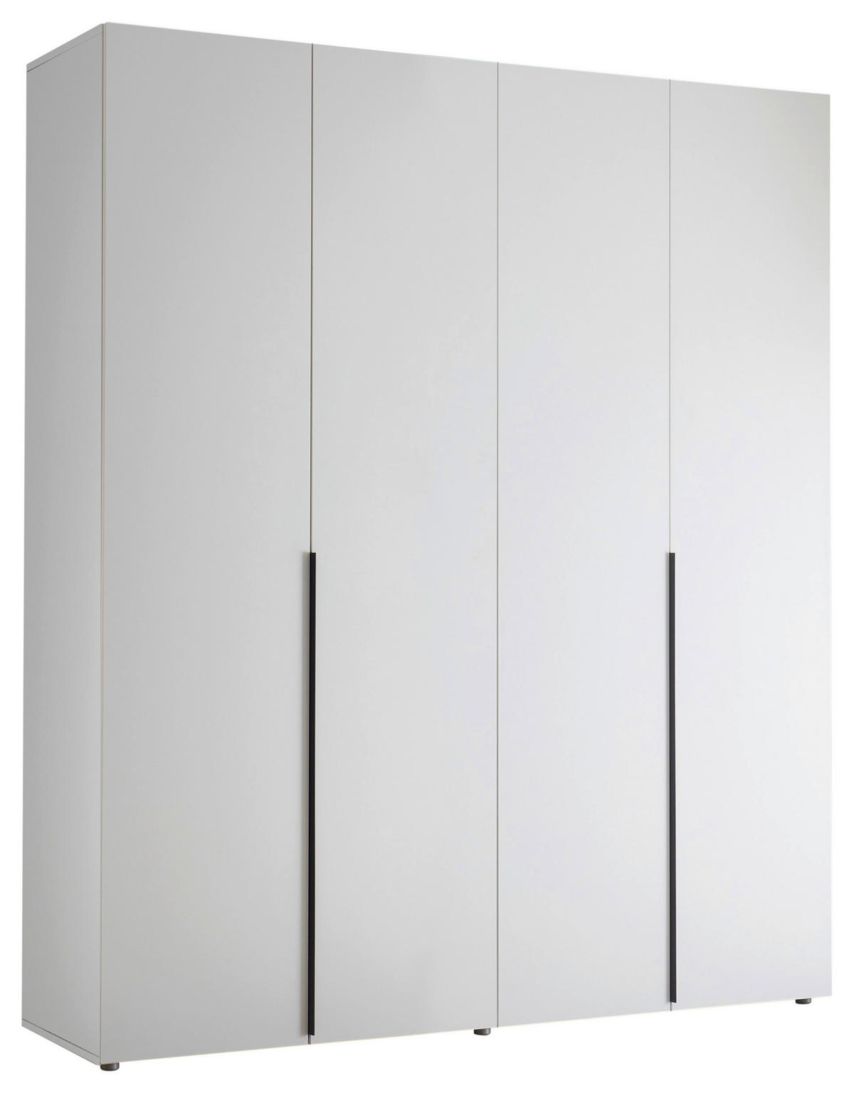 GARDEROB MED GÅNGJÄRN 179,8/210/51,6 cm 4-dörrar - vit/svart, Modern, trämaterial/plast (179,8/210/51,6cm) - MID.YOU