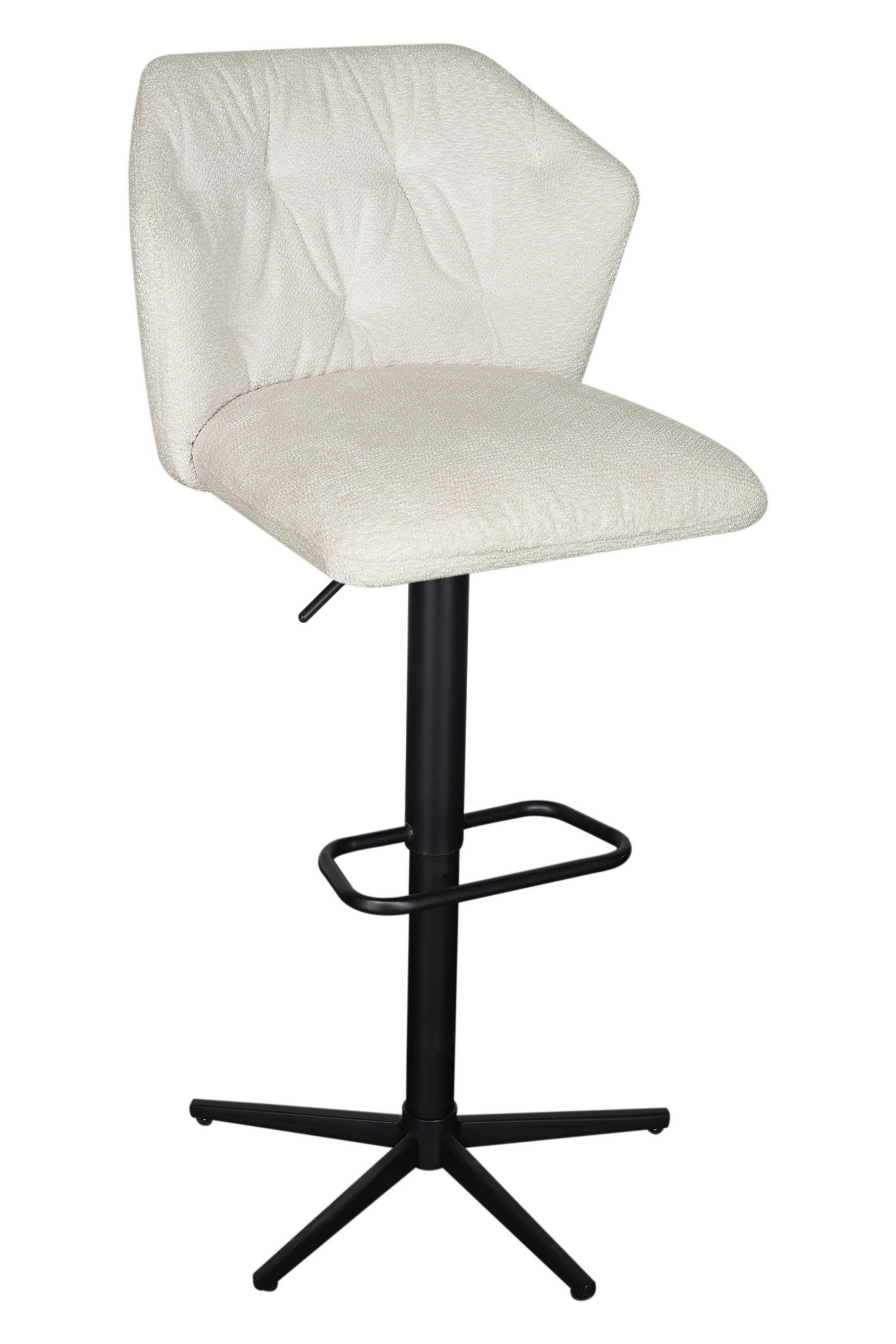 BARSKI STOL, krem barve, črna  - črna/krem barve, Design, kovina/tekstil (52,5/89-111/53cm) - Stylife