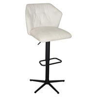 BARSKI STOL, krem barve, črna  - črna/krem barve, Design, kovina/tekstil (52,5/89-111/53cm) - Stylife