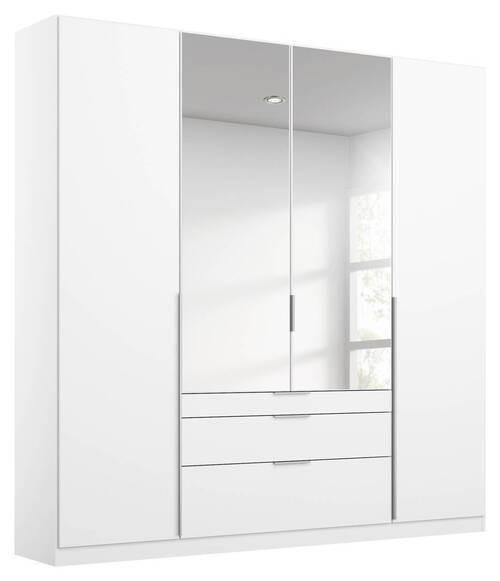 NYÍLÓAJTÓS SZEKRÉNY ezüst, fehér  - ezüst/alumínium színű, Modern, faalapú anyag/fém (181/229/54cm) - Rauch Möbel