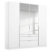 DREHTÜRENSCHRANK in Weiss, Silberfarben  - Weiss/Silberfarben, Modern, Holzwerkstoff/Metall (181/229/54cm) - Rauch Möbel