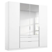 GARDEROB MED GÅNGJÄRN 181/229/54 cm 4-dörrar - vit/aluminiumfärg, Modern, metall/trämaterial (181/229/54cm) - Rauch Möbel