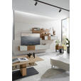 WOHNWAND  in Weiß, Eichefarben  343/196/44 cm  - Eichefarben/Silberfarben, Design, Glas/Holz (343/196/44cm) - Valnatura