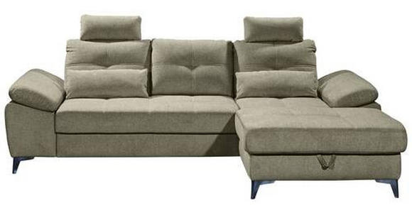 ECKSOFA Grün Mikrovelours - Chromfarben/Schwarz, KONVENTIONELL, Kunststoff/Textil (270/170cm) - Carryhome