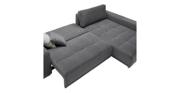 ECKSOFA inkl. Funktionen in Flachgewebe Braun  - Silberfarben/Braun, Design, Holz/Textil (293/195cm) - Cantus