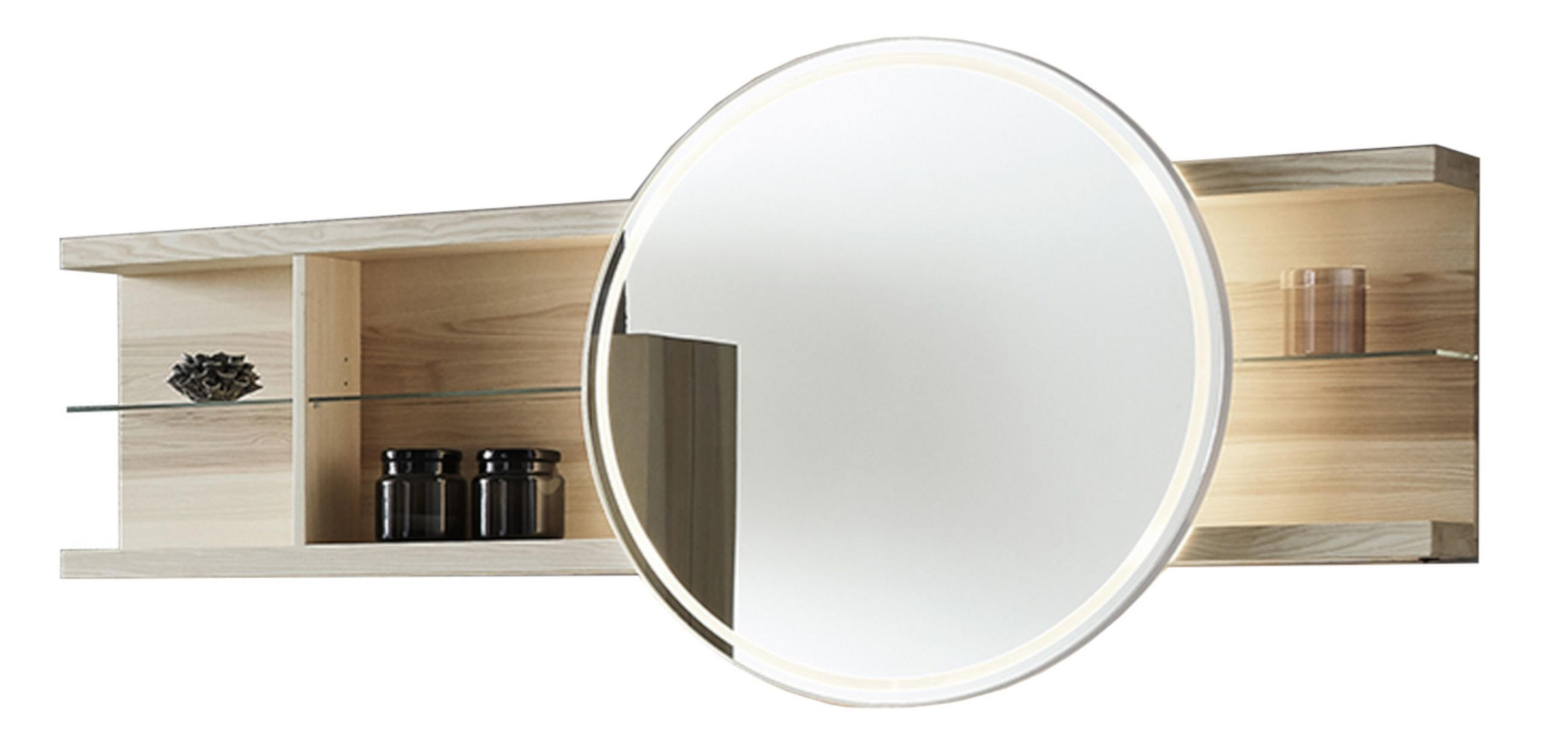 BADEZIMMERSPIEGEL 176,85/80/23 cm  - Eschefarben, MODERN, Holz (176,85/80/23cm) - Valdera