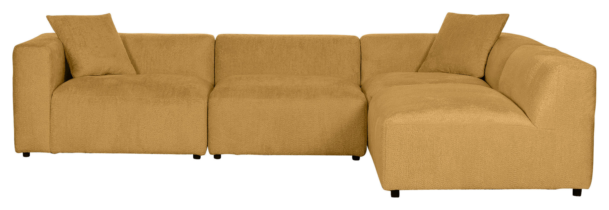 ECKSOFA Senfgelb Chenille  - Senfgelb/Creme, MODERN, Kunststoff/Textil (317/239cm) - Carryhome