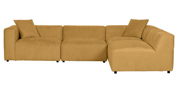 ECKSOFA Senfgelb Chenille Zierkissen, Rücken echt  - Senfgelb/Creme, MODERN, Kunststoff/Textil (317/239cm) - Carryhome