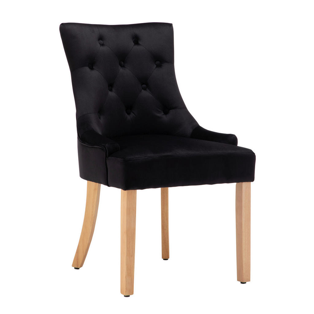 Thumbnail - Livetastic Stuhl-Set, Schwarz, Holz, Textil, eckig, 56x91x63 cm, Stühle