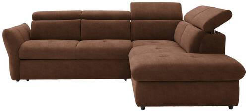 ECKSOFA in Mikrofaser Braun  254/224 cm  - Schwarz/Braun, Design, Kunststoff/Textil (254/224cm) - Stylife