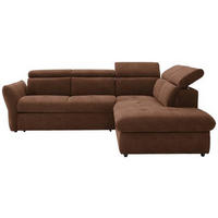 ECKSOFA in Mikrofaser Braun  254/224 cm  - Schwarz/Braun, Design, Kunststoff/Textil (254/224cm) - Stylife