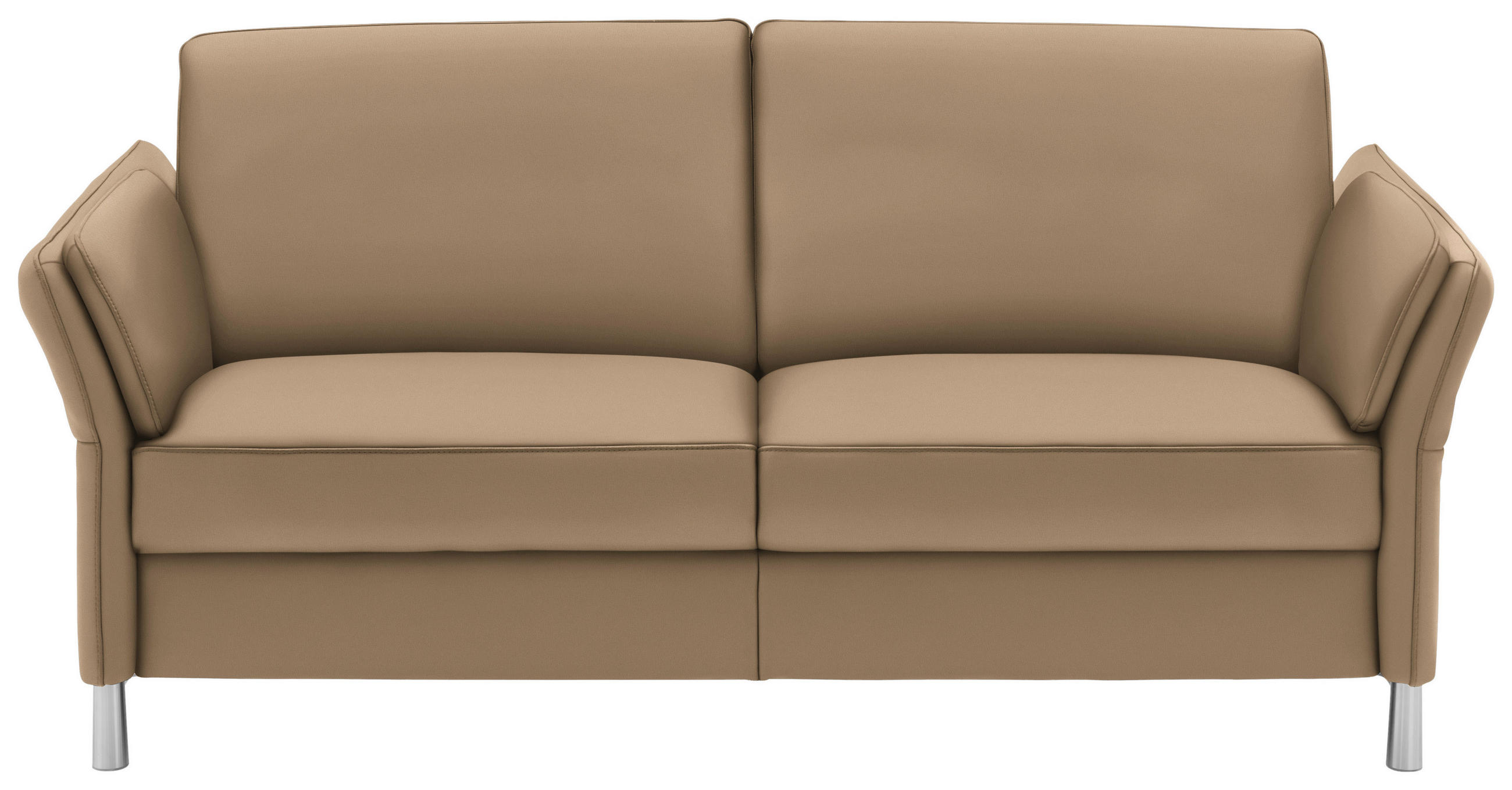 2,5-SITZER in Echtleder Hellbraun  - Hellbraun/Alufarben, Design, Leder/Metall (164/82/99cm) - Dieter Knoll