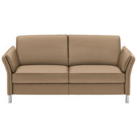2,5-SITZER in Echtleder Hellbraun  - Hellbraun/Alufarben, Design, Leder/Metall (164/82/99cm) - Dieter Knoll