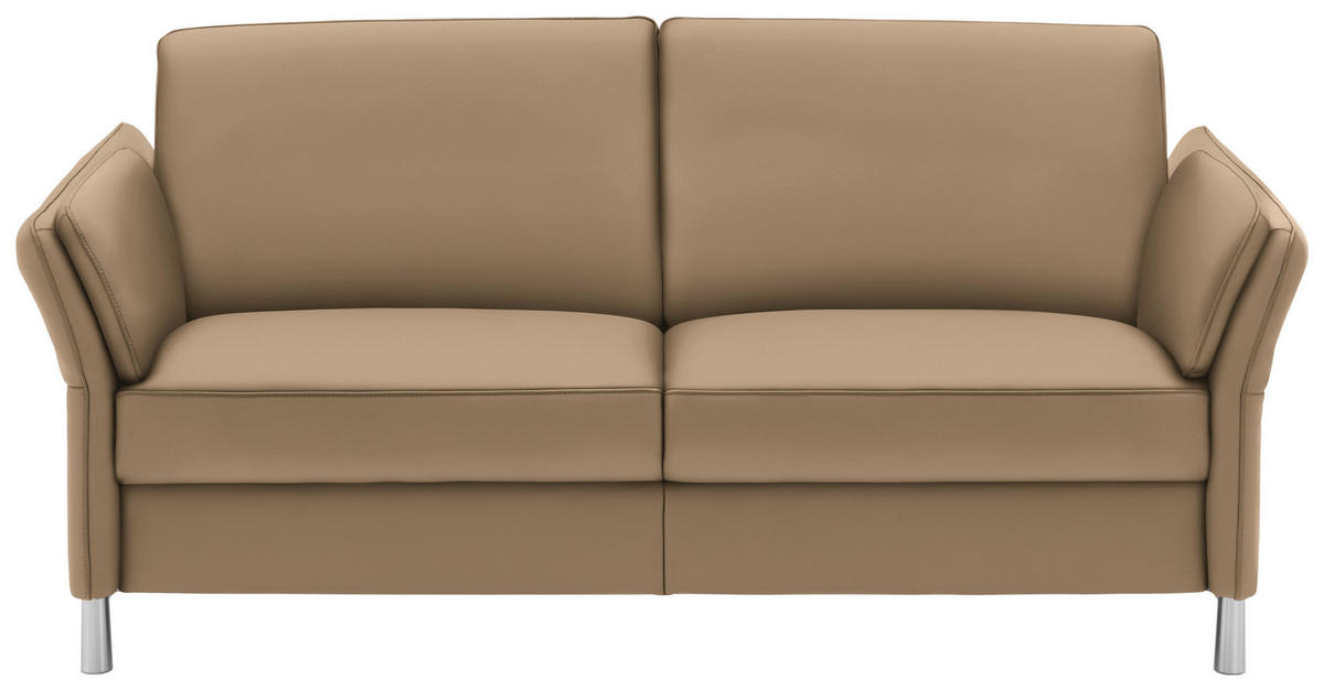 2,5-SITZER in Echtleder Hellbraun  - Hellbraun/Alufarben, Design, Leder/Metall (164/82/99cm) - Dieter Knoll