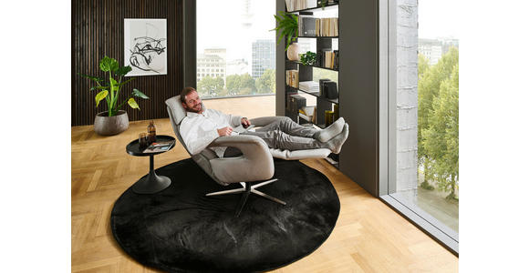 RELAXSESSEL in Leder Greige  - Edelstahlfarben/Greige, Design, Leder/Metall (76/119/86cm) - Dieter Knoll