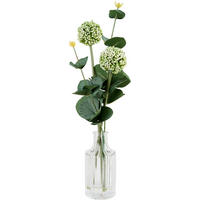 UMETNA ROŽA - zelena/krem barve, Basics, umetna masa/steklo (37cm)