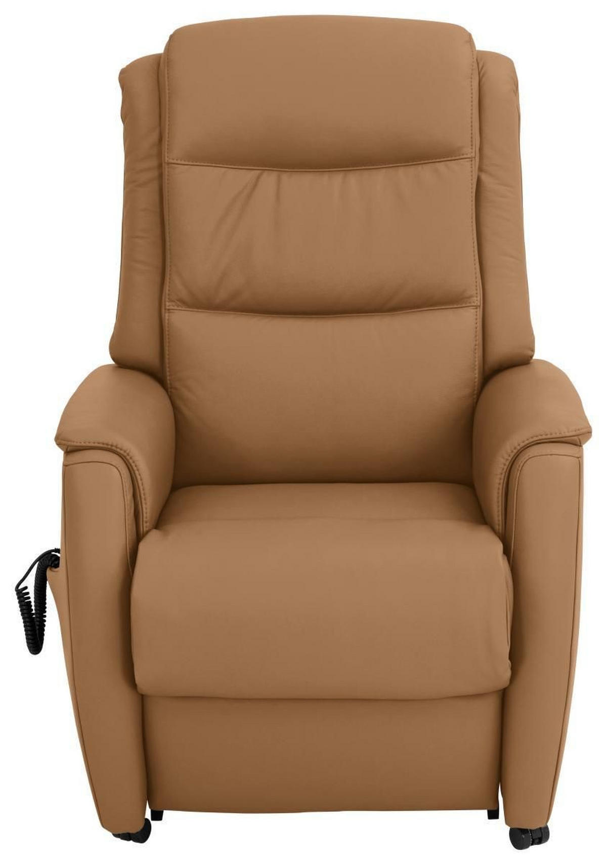 FERNSEHSESSEL in Hellbraun  - Hellbraun/Schwarz, Konventionell, Leder/Kunststoff (72/109/82cm) - Valdera