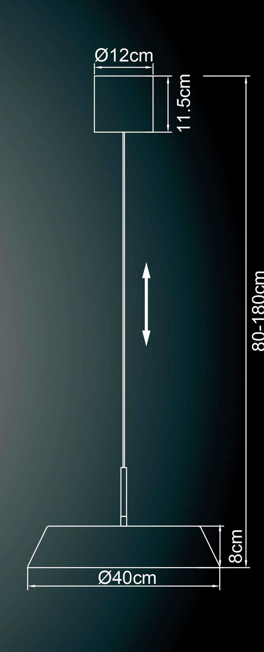 LED-HÄNGELEUCHTE 40/180 cm  - Weiß/Nickelfarben, Basics, Kunststoff/Metall (40/180cm) - Globo