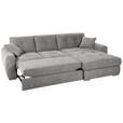 ECKSOFA in Mikrofaser Grau  - Chromfarben/Grau, MODERN, Kunststoff/Textil (276/193cm) - Hom`in