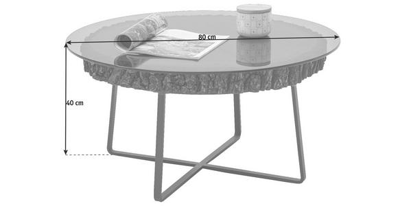 COUCHTISCH in Glas, Holz, Metall 80/40 cm - Eichefarben/Anthrazit, Design, Glas/Holz (80/40cm) - Valnatura