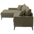 ECKSOFA  in Cord Grün  173/280 cm  - Schwarz/Grün, KONVENTIONELL, Textil/Metall (173/280cm) - Hom`in