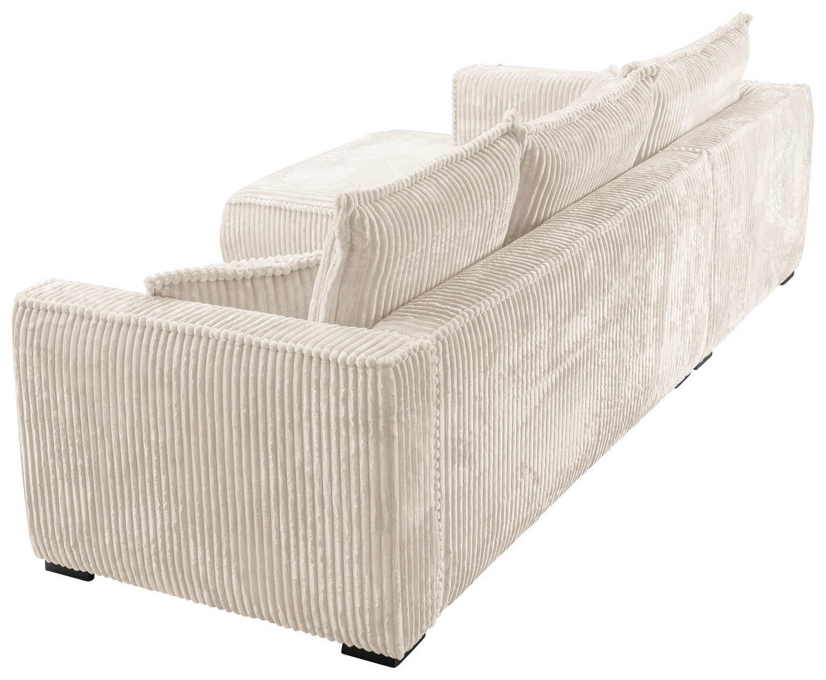 ECKSOFA in Cord Creme  208/322 cm  - Creme/Schwarz, MODERN, Holz/Textil (208/322cm) - Carryhome