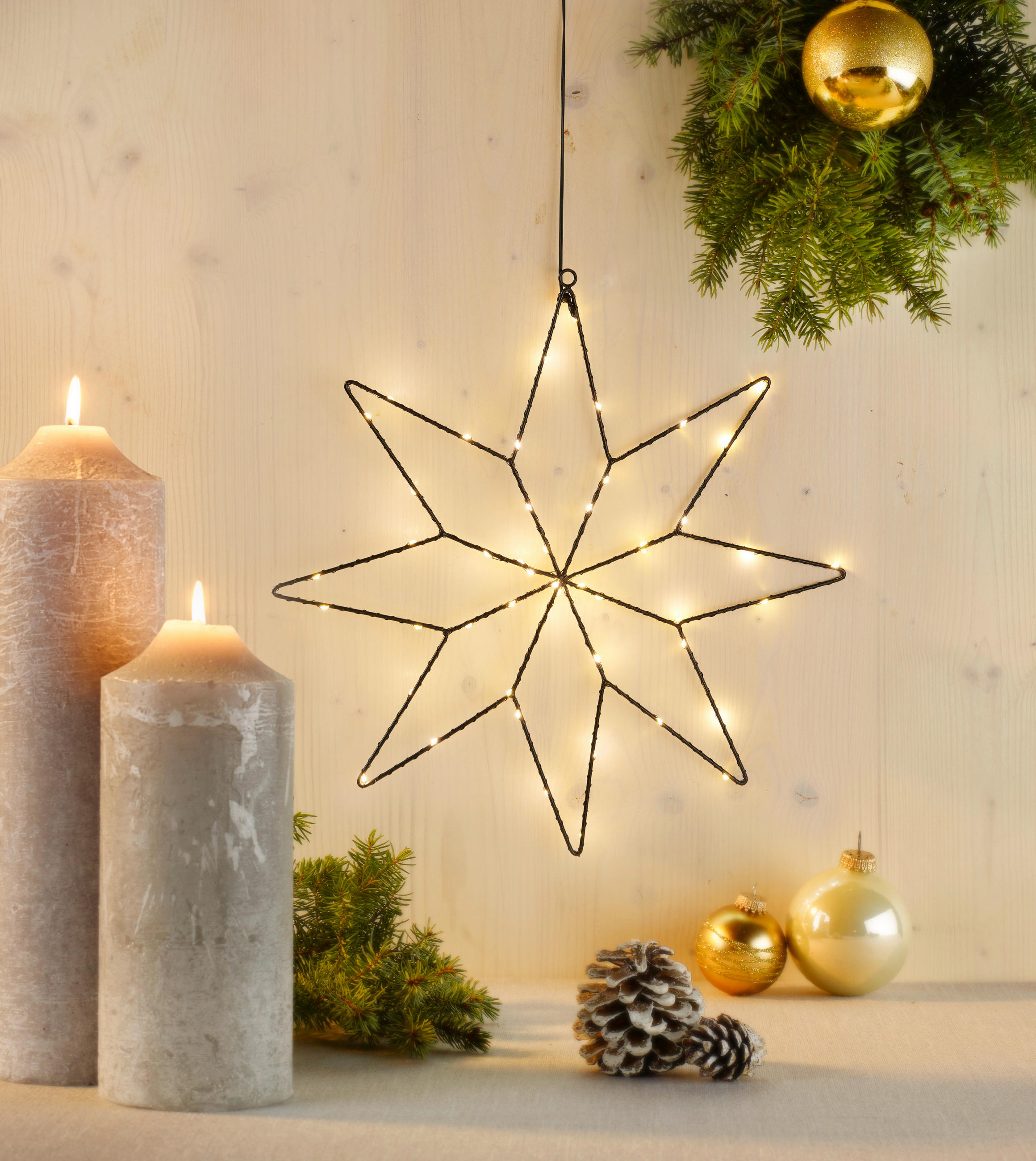 DEKOSTERN  - Schwarz, KONVENTIONELL, Metall (40cm) - X-Mas