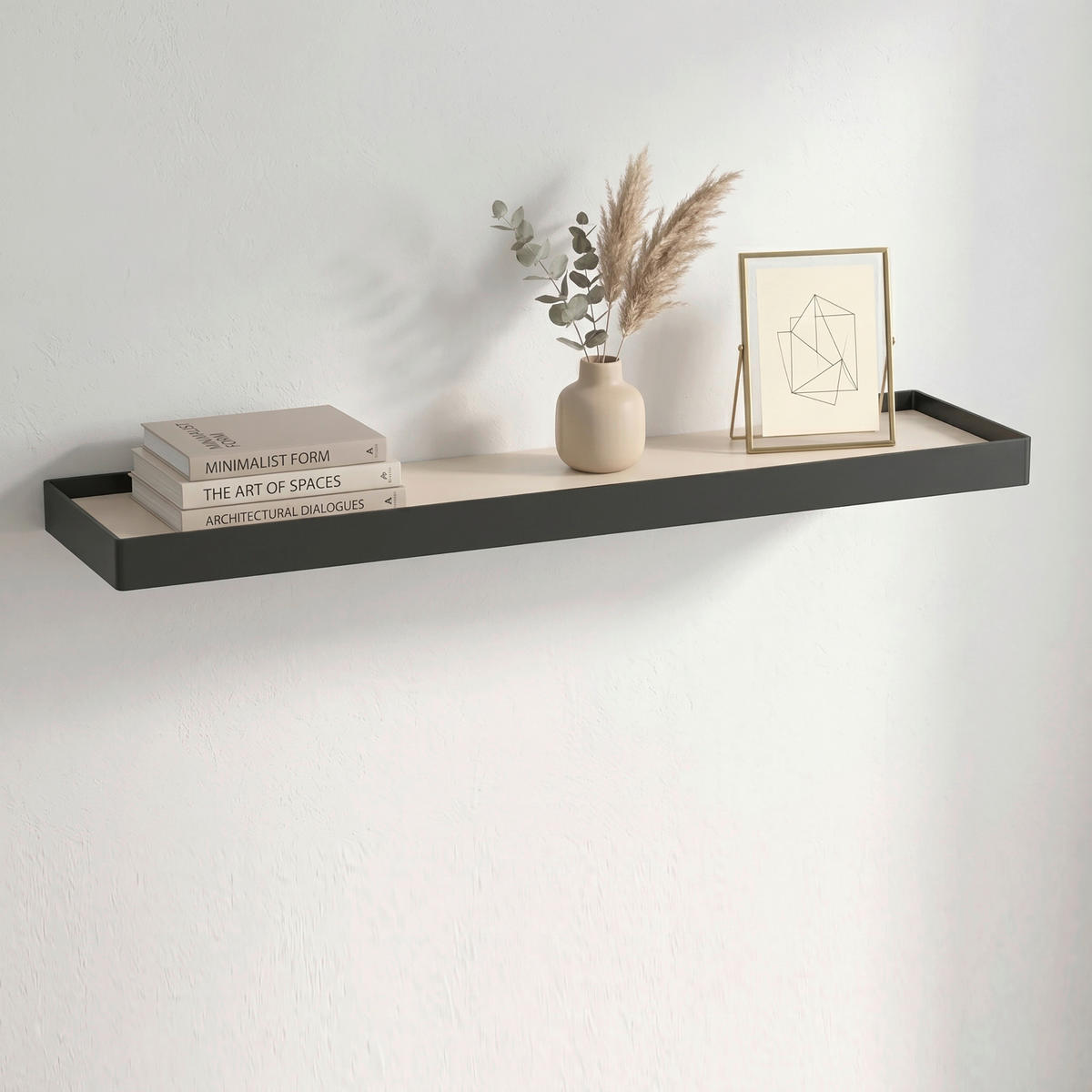 WANDBOARD60/3/15 cm Schwarz, Kaschmir  - Kaschmir/Schwarz, Basics, Holzwerkstoff/Metall (60/3/15cm) - Xora