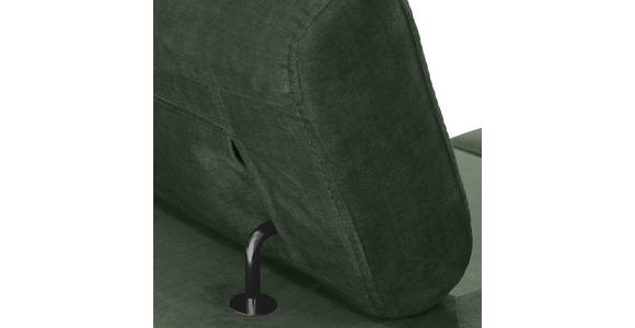 ECKSOFA Dunkelgrün Flachgewebe Rücken echt, Kopfteilverstellung, Sitzvorzug  - Dunkelgrün/Schwarz, MODERN, Textil/Metall (210/258cm) - Landscape