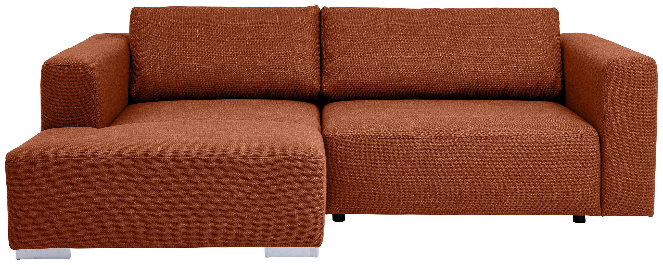 ECKSOFA inkl. Funktion Heaven Terracotta Flachgewebe  - Chromfarben/Terracotta, KONVENTIONELL, Textil/Metall (162/242cm) - Tom Tailor