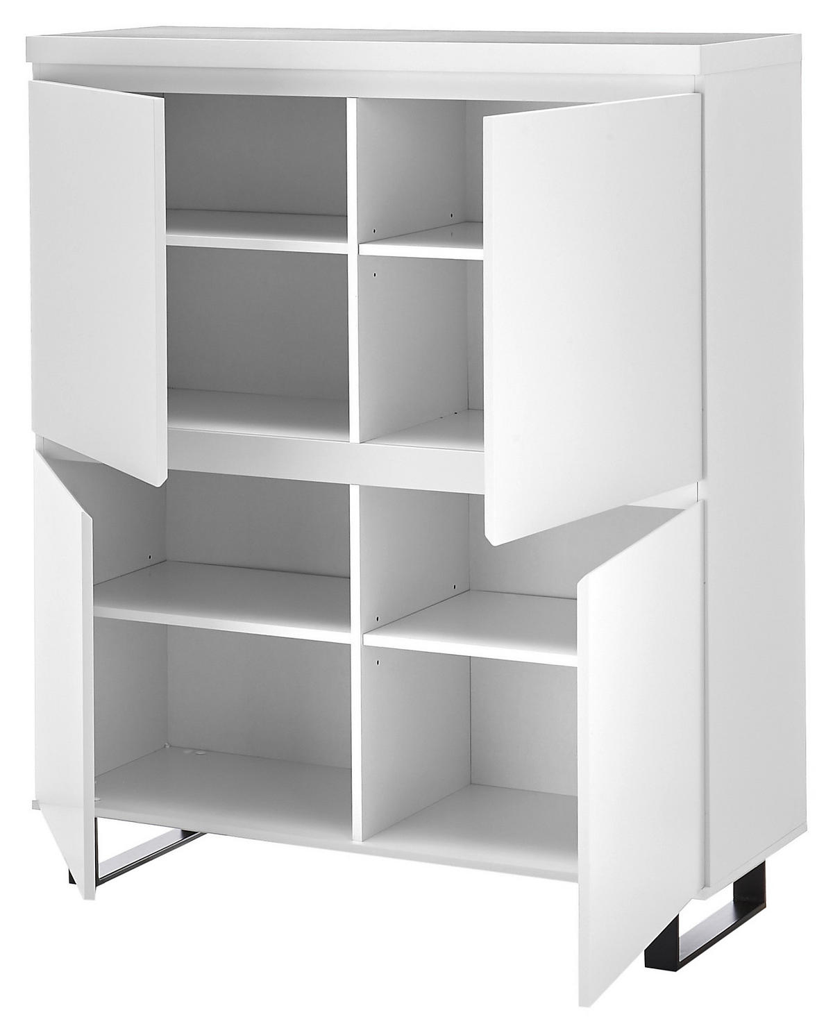 HIGHBOARD Austin  in 111/130/40 cm  - Schwarz/Weiß, Basics, Holzwerkstoff/Metall (111/130/40cm)