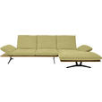 ECKSOFA Formia in Flachgewebe Limette  314/159 cm  - Limette/Schwarz, Design, Holz/Textil (314/159cm) - Dieter Knoll