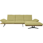 ECKSOFA Formia in Flachgewebe Limette  314/159 cm  - Limette/Schwarz, Design, Holz/Textil (314/159cm) - Dieter Knoll