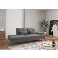 RÉCAMIERE Grau Flachgewebe  - Schwarz/Grau, KONVENTIONELL, Textil/Metall (231/90/122cm) - Sit & More