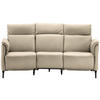 TRAPEZSOFA in Echtleder Ecru  - Ecru/Schwarz, Konventionell, Leder/Metall (221/103/95cm) - Dieter Knoll