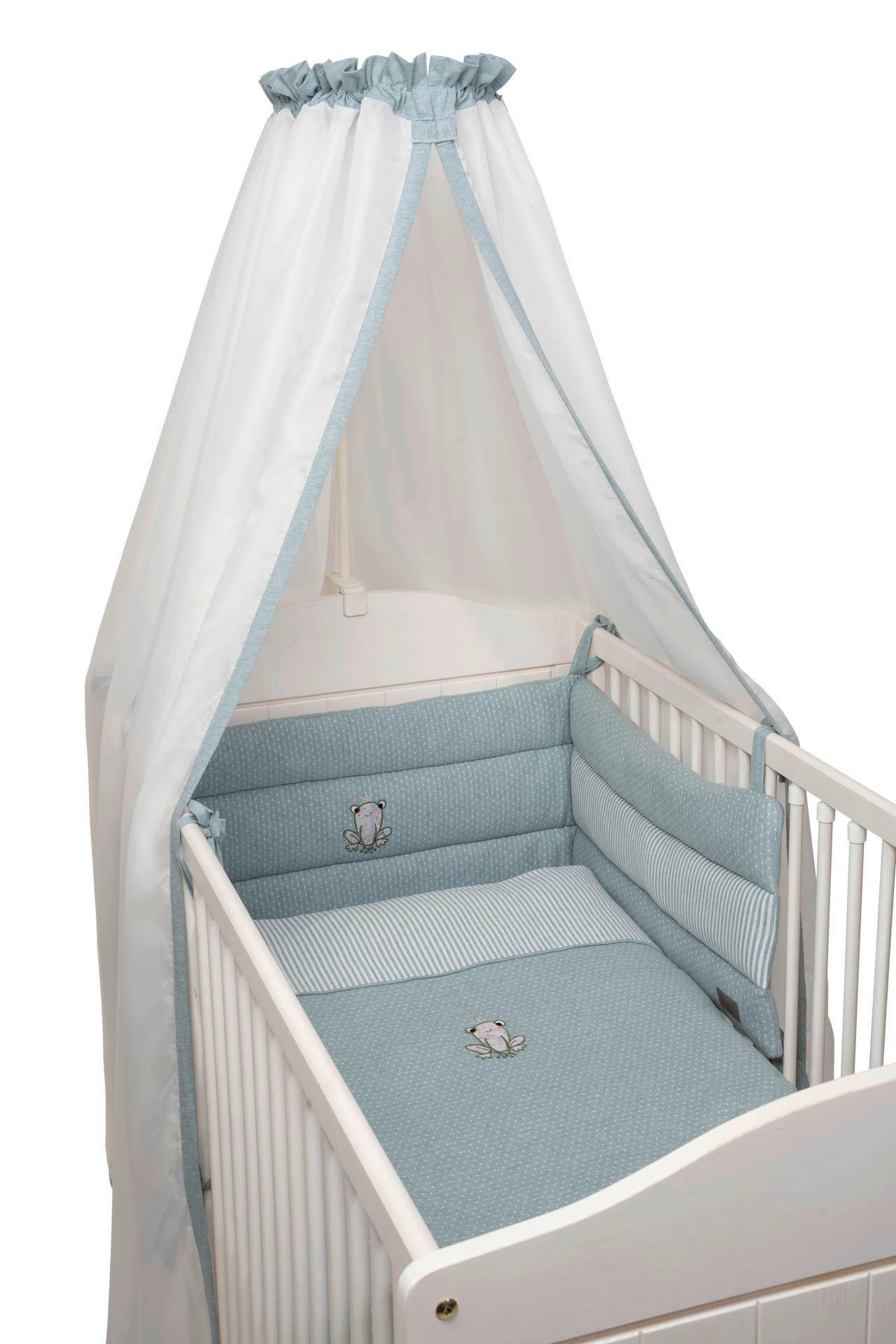 GITTERBETTSET Froschkönig  - Hellgrün, Basics, Textil (100/135cm) - Bebe's Collection