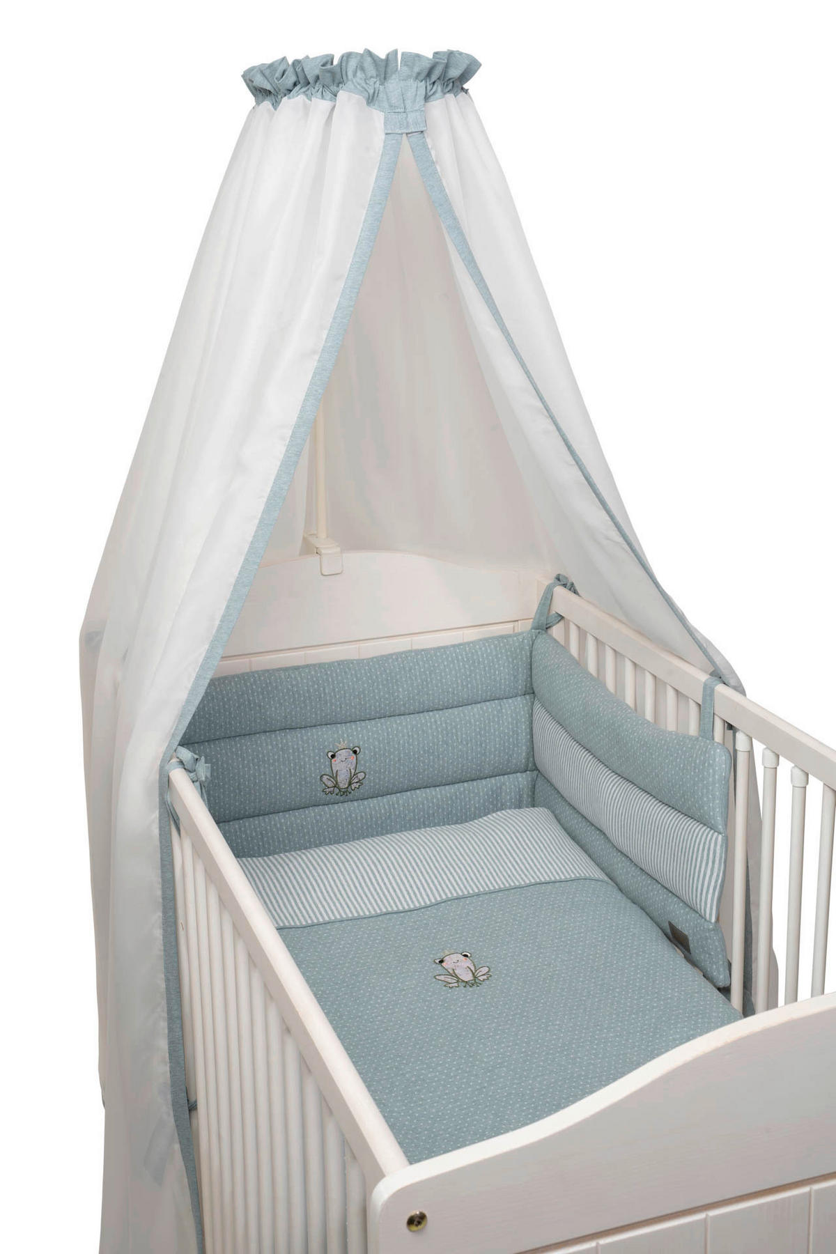 GITTERBETTSET Froschkönig  - Hellgrün, Basics, Textil (100/135cm) - Bebe's Collection