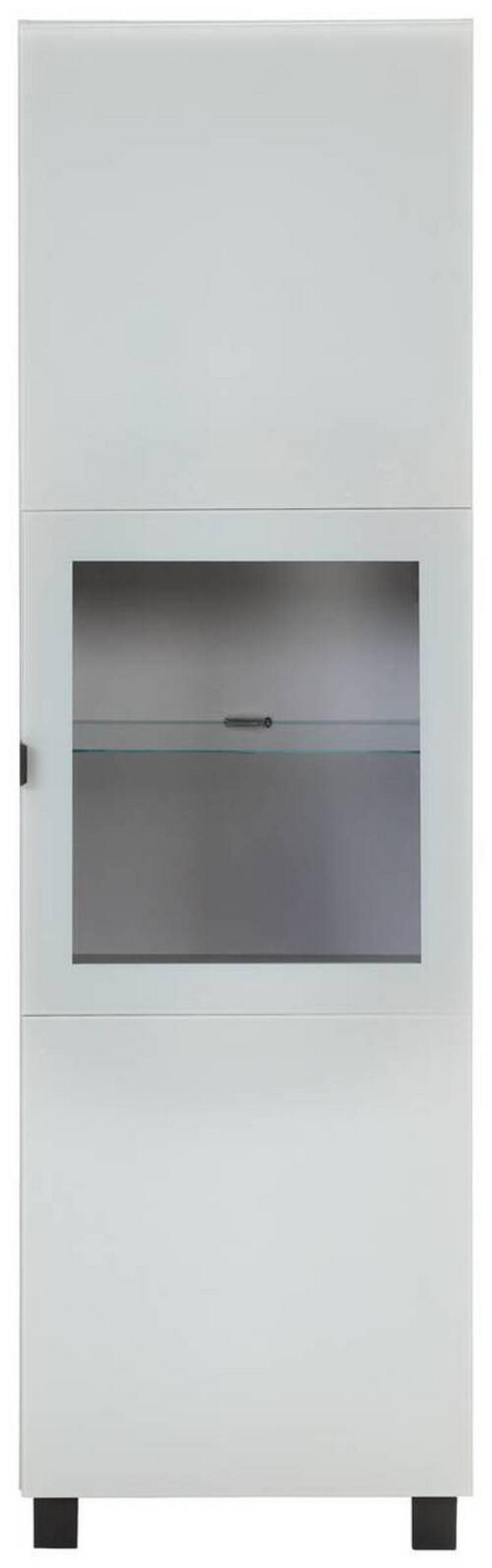 VITRINE Grau, Hellgrau  60/203,5/41,5 cm  - Hellgrau/Schwarz, Design, Glas/Holzwerkstoff (60/203,5/41,5cm) - Hom`in