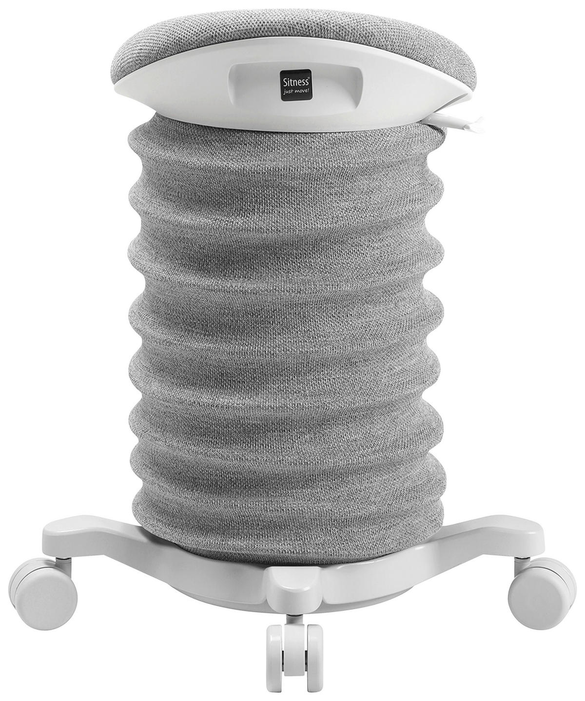 BÜROHOCKER Weiß, Hellgrau  - Hellgrau/Weiß, Design, Kunststoff/Textil (37,5/58-70/36cm) - Topstar