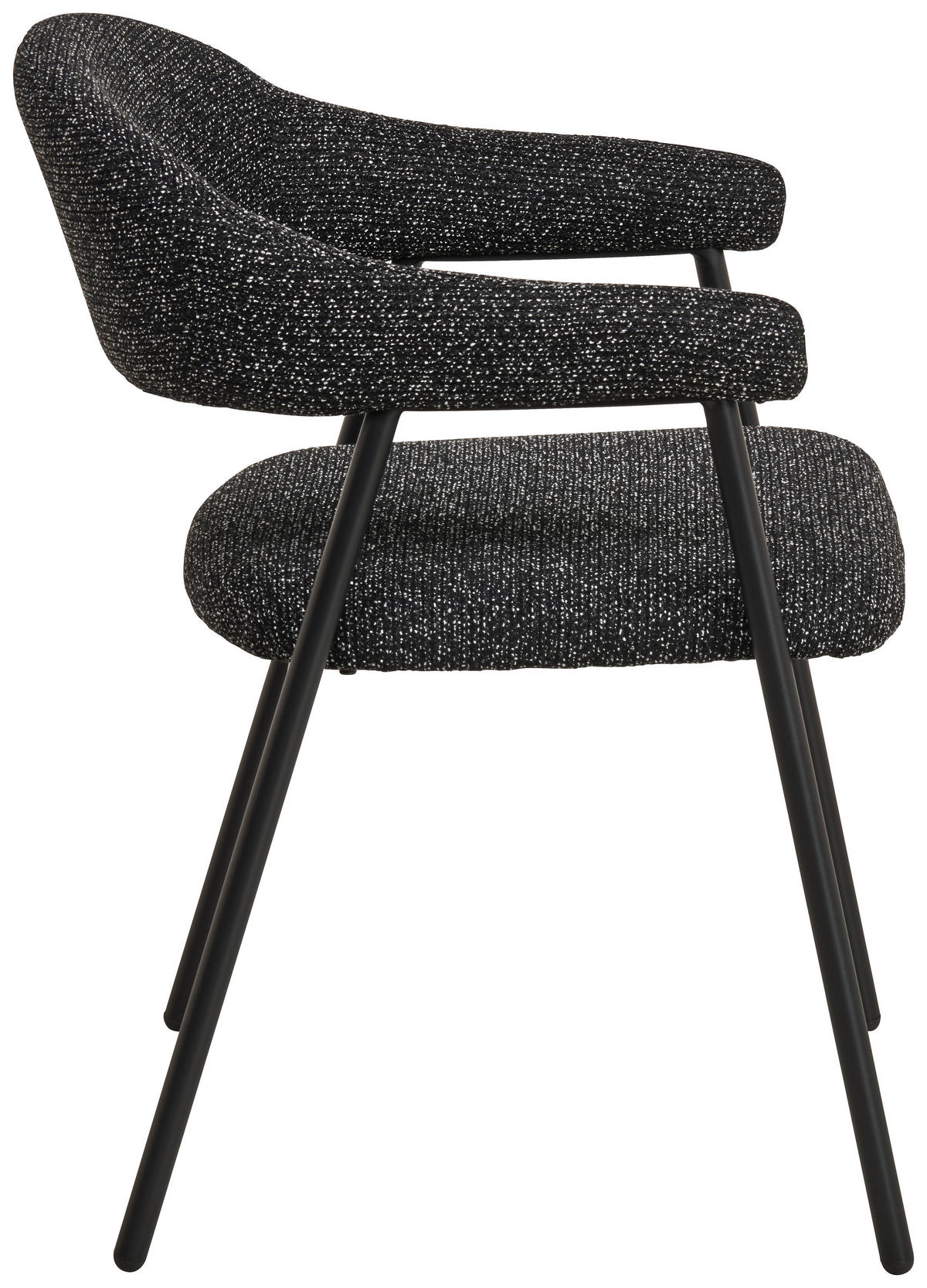 ARMLEHNSTUHL  in Eisen Webstoff  - Dunkelgrau/Schwarz, MODERN, Textil/Metall (61/79/59cm) - MID.YOU