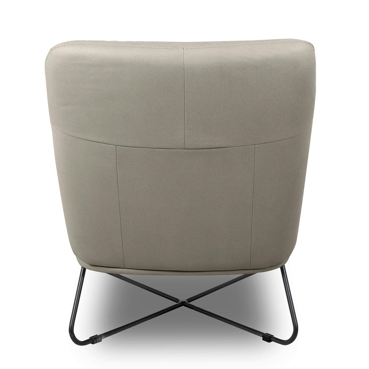 SESSEL Lederlook Grau  - Schwarz/Grau, Design, Textil/Metall (67/87/74cm) - Livetastic