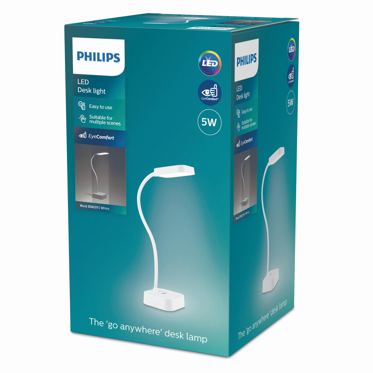 SCHREIBTISCHLEUCHTE 8,5/17,6/28,4 cm   - Weiß, Design, Metall (8,5/17,6/28,4cm) - Philips